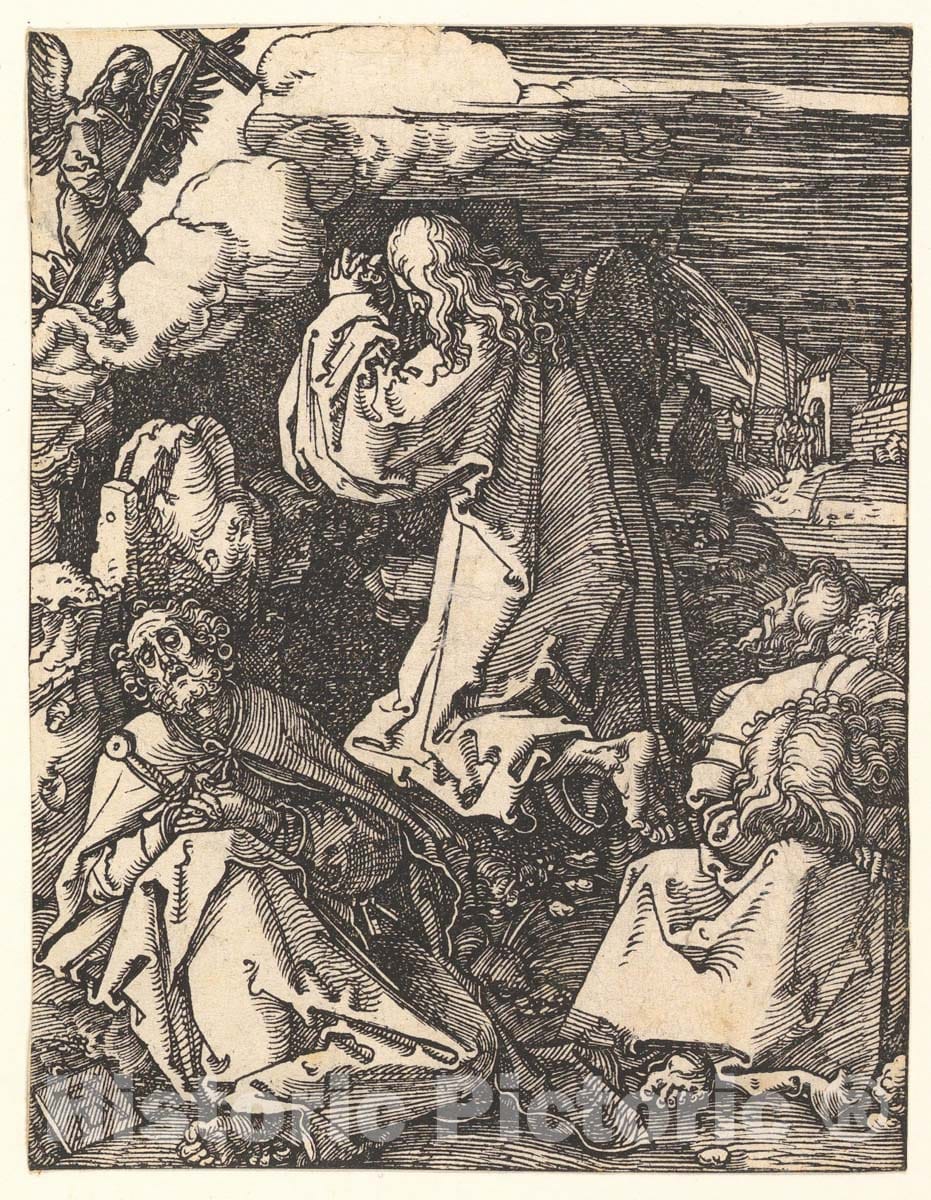 Art Print : Albrecht Dürer - Christ on The Mount of Olives, from The Small Passion 2 : Vintage Wall Art