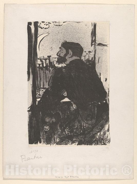 Art Print : Henri de Toulouse-Lautrec - Sleepless Night (from Les Vieilles Histoires) : Vintage Wall Art