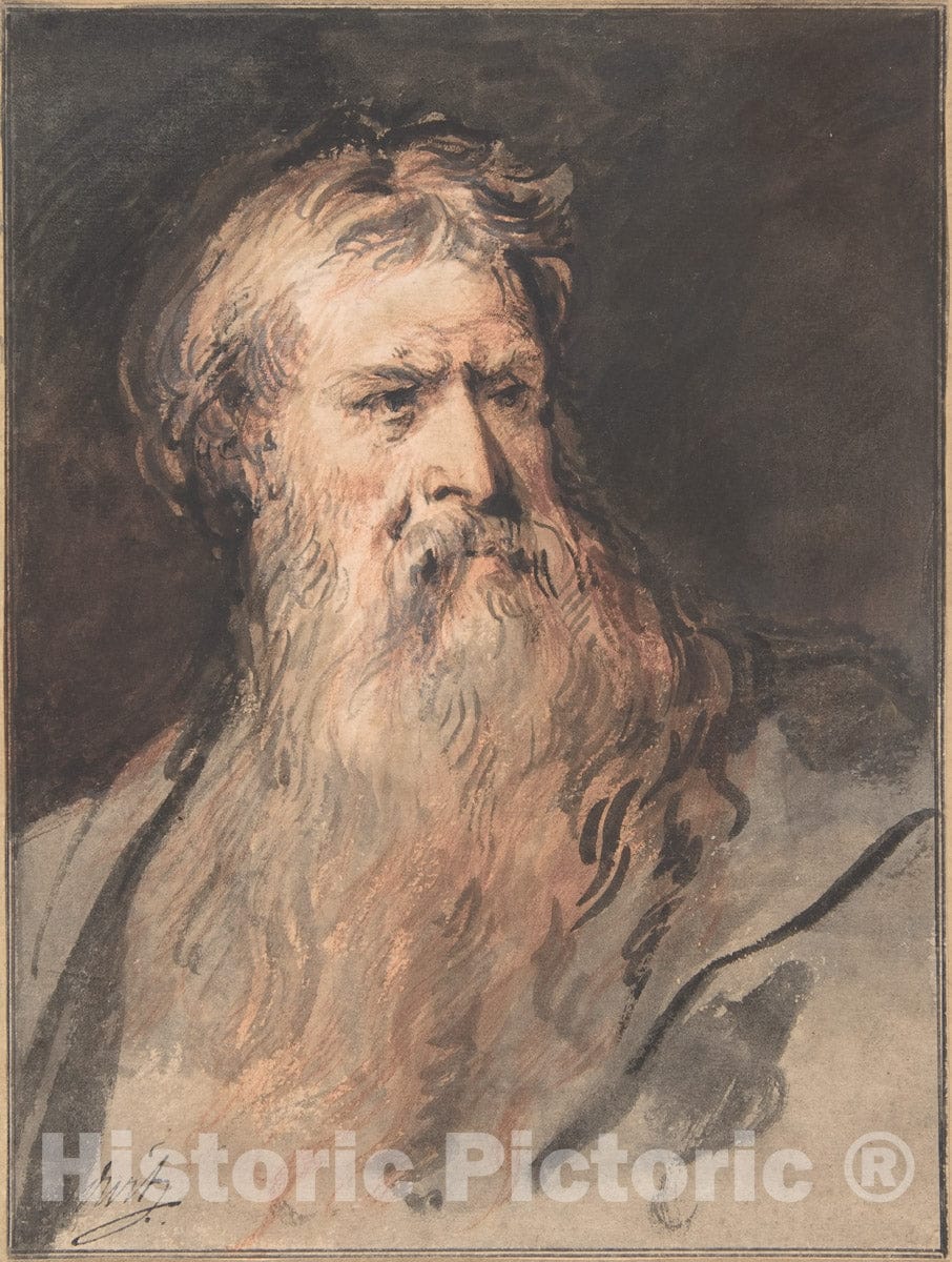 Art Print : Jacob de Wit - Study for The Figure of Moses : Vintage Wall Art