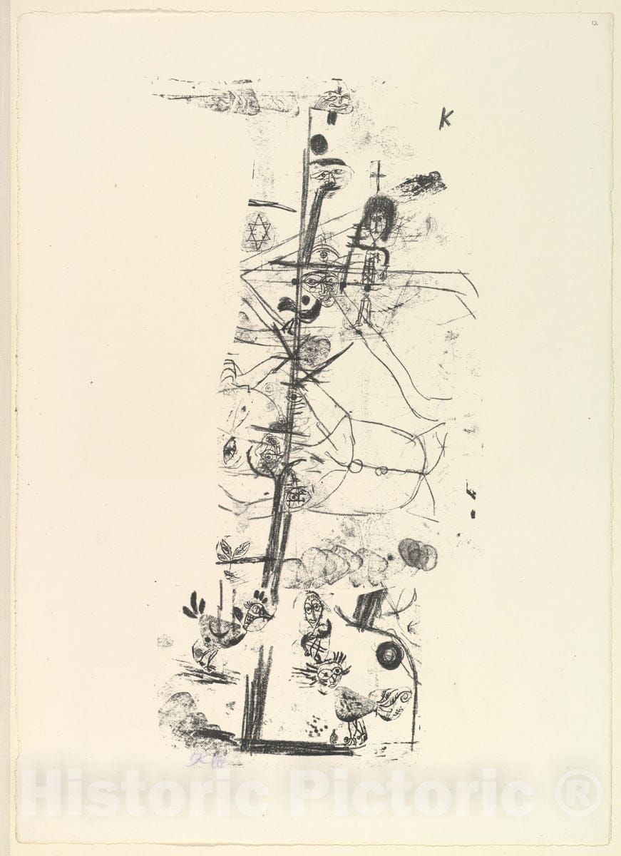 Art Print : Paul Klee - Bird Comedy (Vogelkomödie) : Vintage Wall Art
