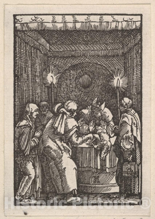 Art Print : Albrecht Altdorfer - Joachim's Sacrifice Refused by The Priest, from The Fall and Salvation of Mankind Through The Life and Passion of Christ : Vintage Wall Art