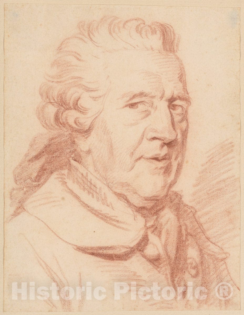 Art Print : French, 18th Century - Portrait of a Man : Vintage Wall Art