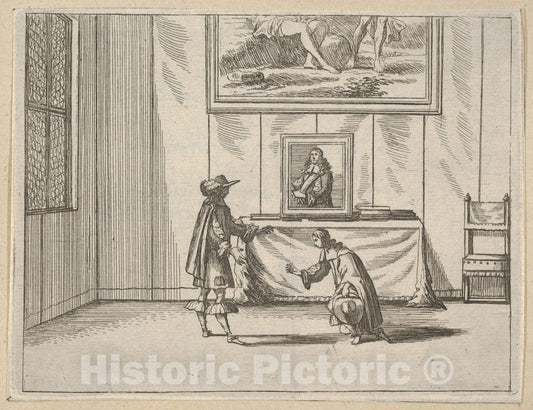 Art Print : Francesco I d'Este is Generous in Pardoning The Offenders - Artist: Bartolomeo Fenice (Fenis) - Created: 1659 : Vintage Wall Art