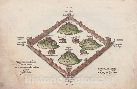 Art Print : Fabio Calvo - Antiquae Urbis Romae Cum Regionibus Simulacrum : Vintage Wall Art