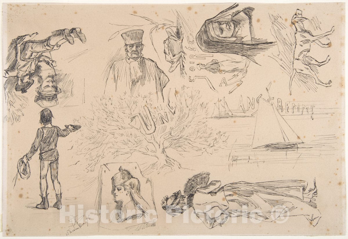 Art Print : Félicien Rops - Une Soirée Anseremme : Vintage Wall Art