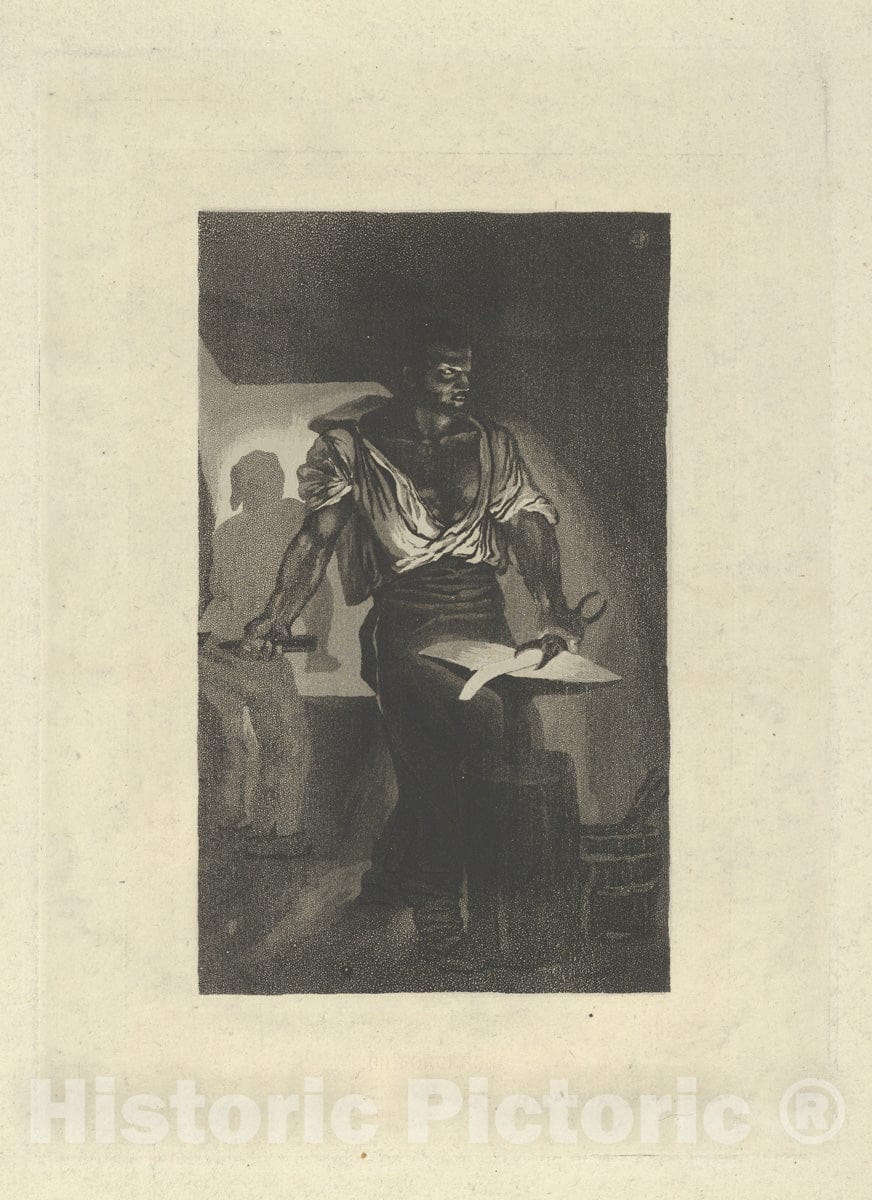 Art Print : Eugène Delacroix - A Blacksmith 2 : Vintage Wall Art