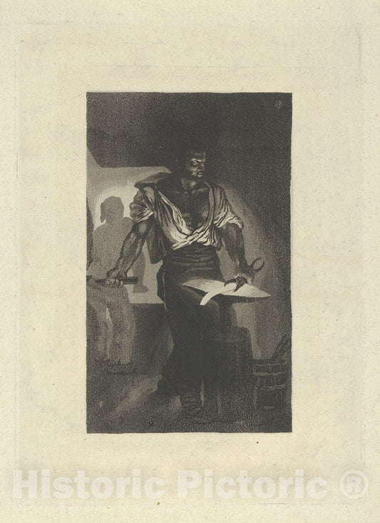 Art Print : Eugène Delacroix - A Blacksmith 2 : Vintage Wall Art