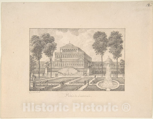 Art Print : Joseph Lemercier - A Ruler's Palace : Vintage Wall Art