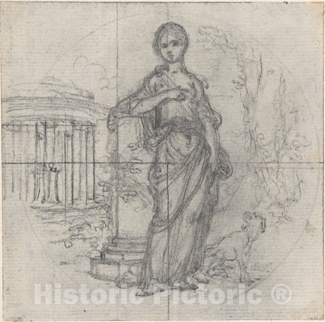 Art Print : Hubert François Gravelot - Design for a Box-Lid : Vintage Wall Art