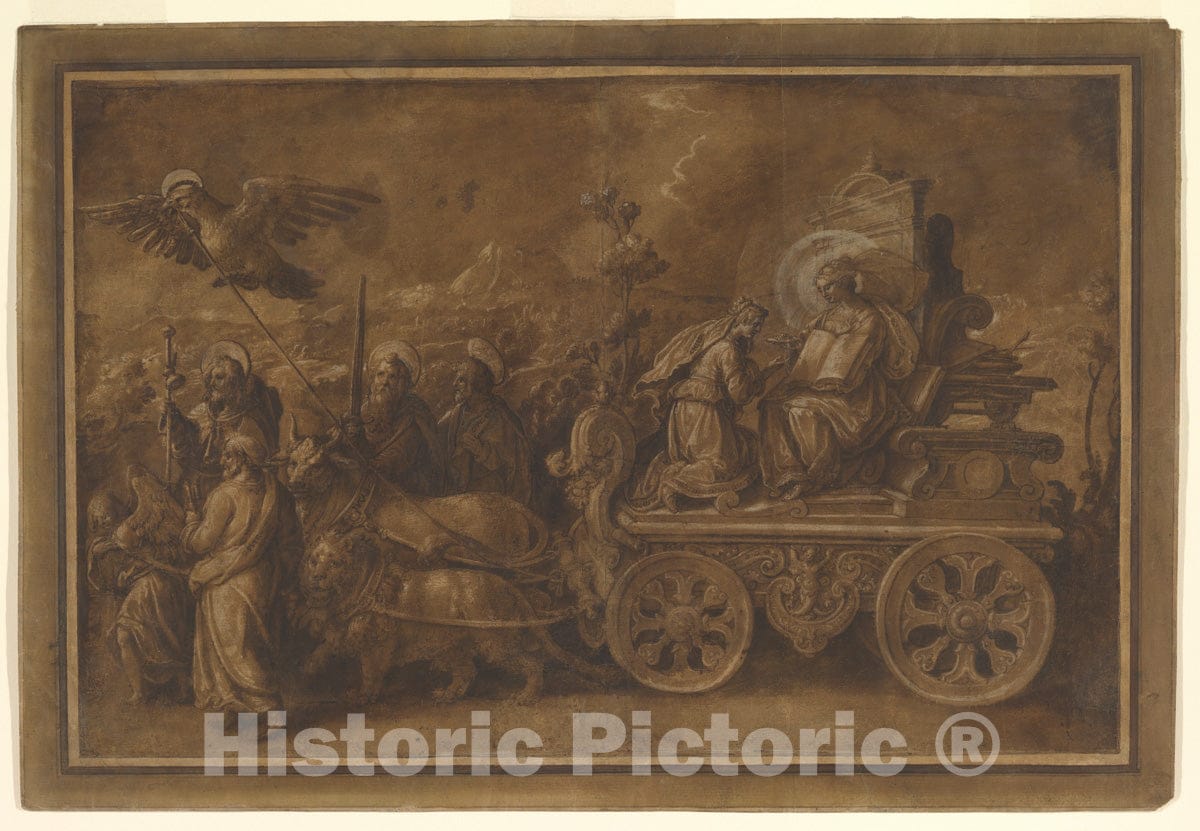Art Print : Jan Van der Straet, Called Stradanus - Allegory of The Triumph of The Church : Vintage Wall Art