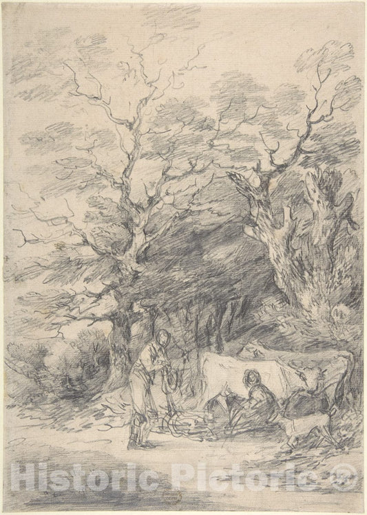 Art Print : Gainsborough Dupont - Landscape with Cattle and Figures