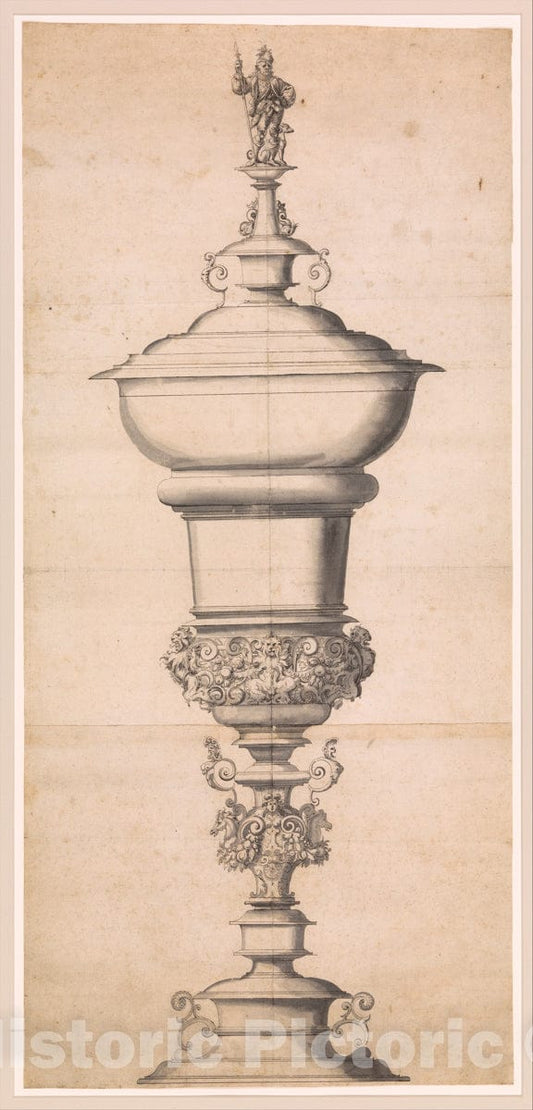 Art Print : Jost Amman - Design for a Large Goblet : Vintage Wall Art