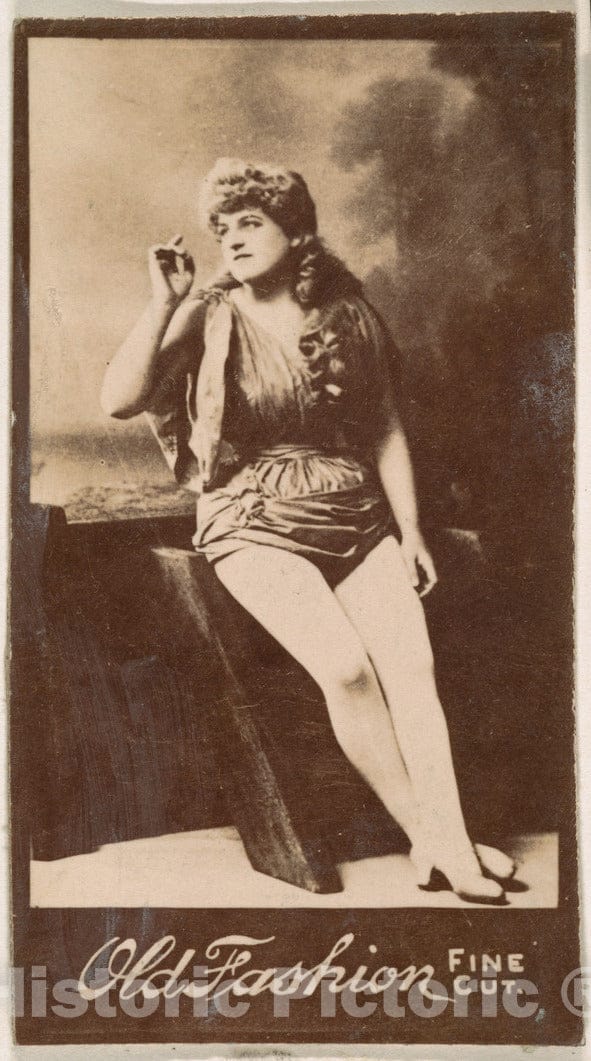 Photo Print : Actress Holding arm aloft, from The Actresses Series (N664) Promoting Old Fashion Fine Cut Tobacco 1 : Vintage Wall Art