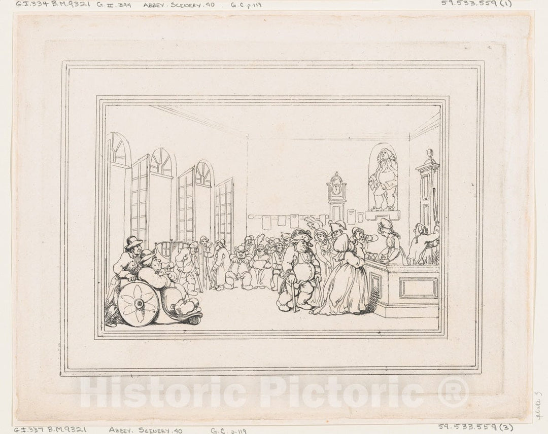 Art Print : Thomas Rowlandson - Comforts of Bath, Plate 3 1 : Vintage Wall Art