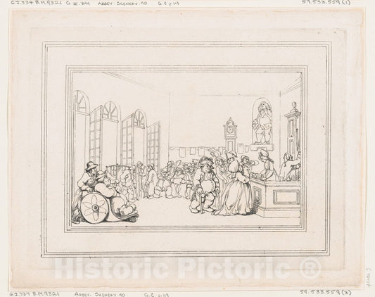 Art Print : Thomas Rowlandson - Comforts of Bath, Plate 3 1 : Vintage Wall Art