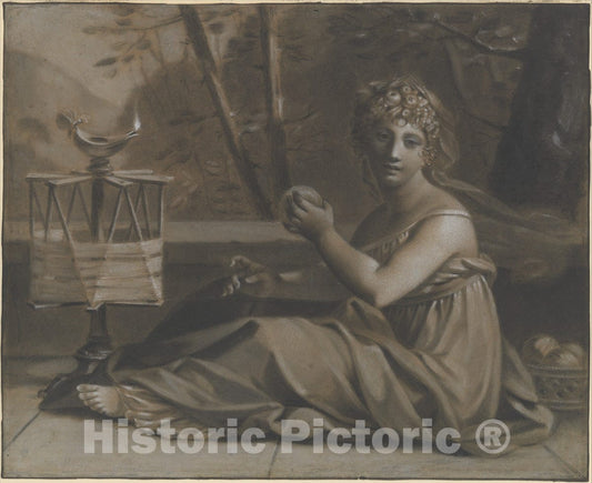 Art Print : Circle of Pierre Paul Prud'hon - Lachesis : Vintage Wall Art