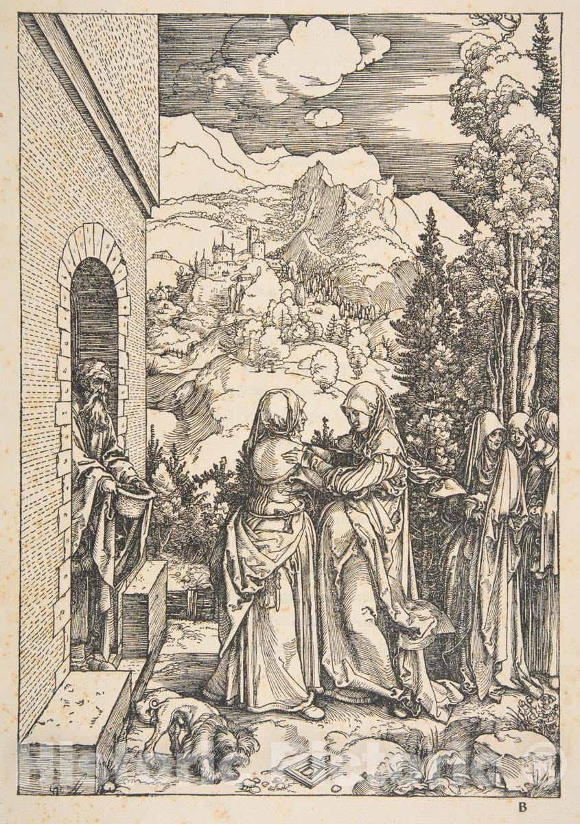 Art Print : Albrecht Dürer - The Visitation, from The Life of The Virgin 1 : Vintage Wall Art