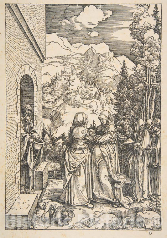 Art Print : Albrecht Dürer - The Visitation, from The Life of The Virgin 1 : Vintage Wall Art