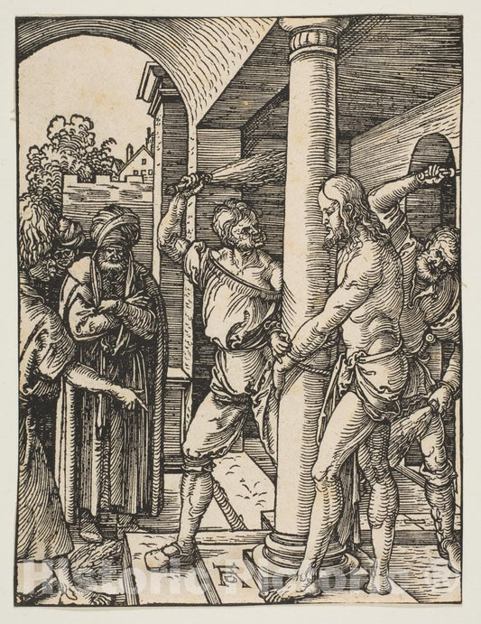 Art Print : Albrecht Dürer - The Flagellation, from The Small Passion 1 : Vintage Wall Art