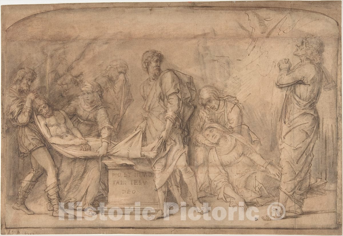Art Print : School of Rembrandt (Rembrandt Van Rijn) - The Entombment, After Mantegna : Vintage Wall Art