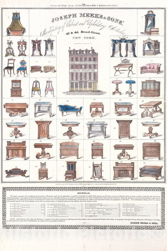 Art Print : Joseph Meeks & Sons - Broadside : Vintage Wall Art
