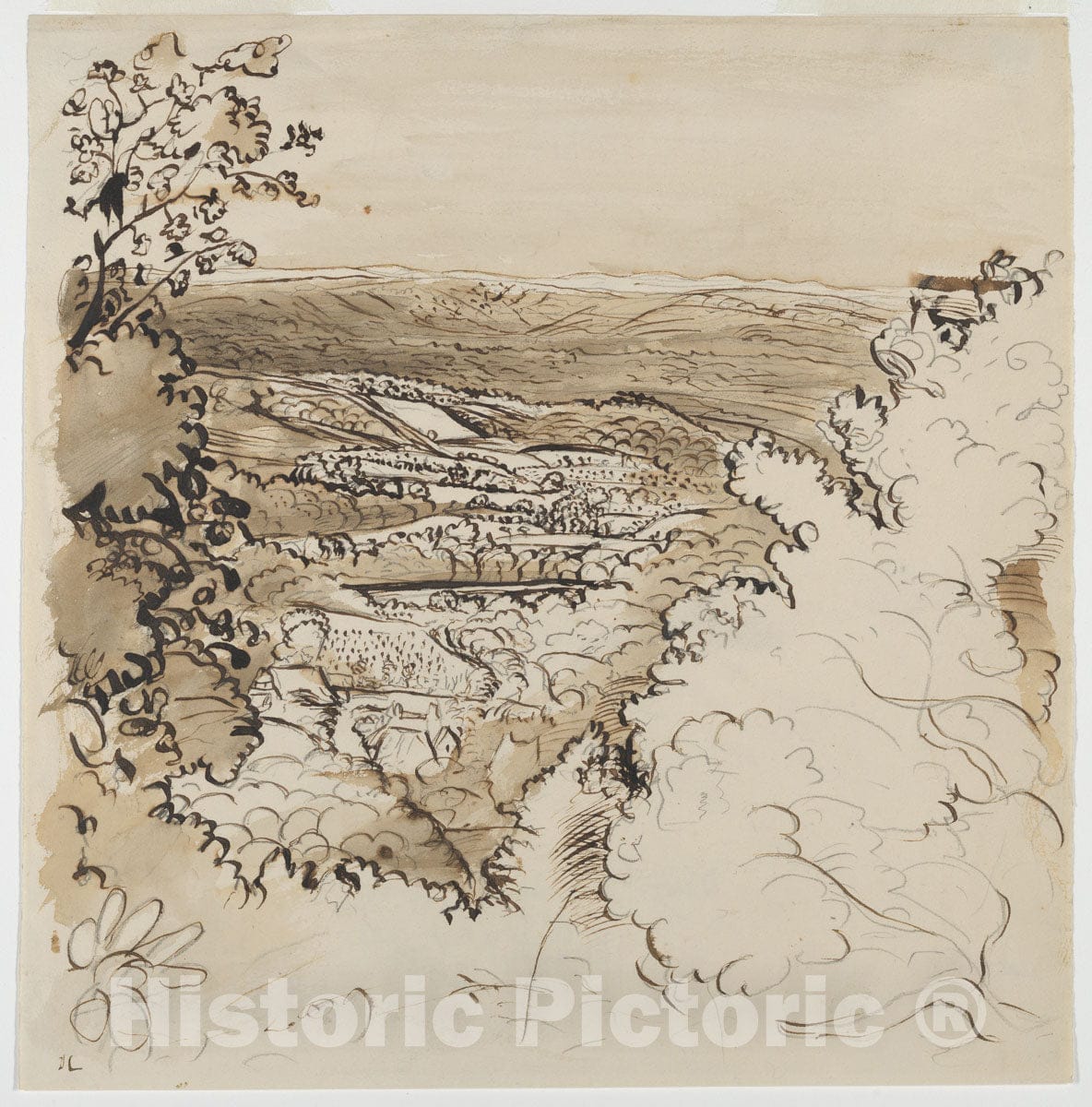 Art Print : John Linnell - Underriver–The Golden Valley : Vintage Wall Art