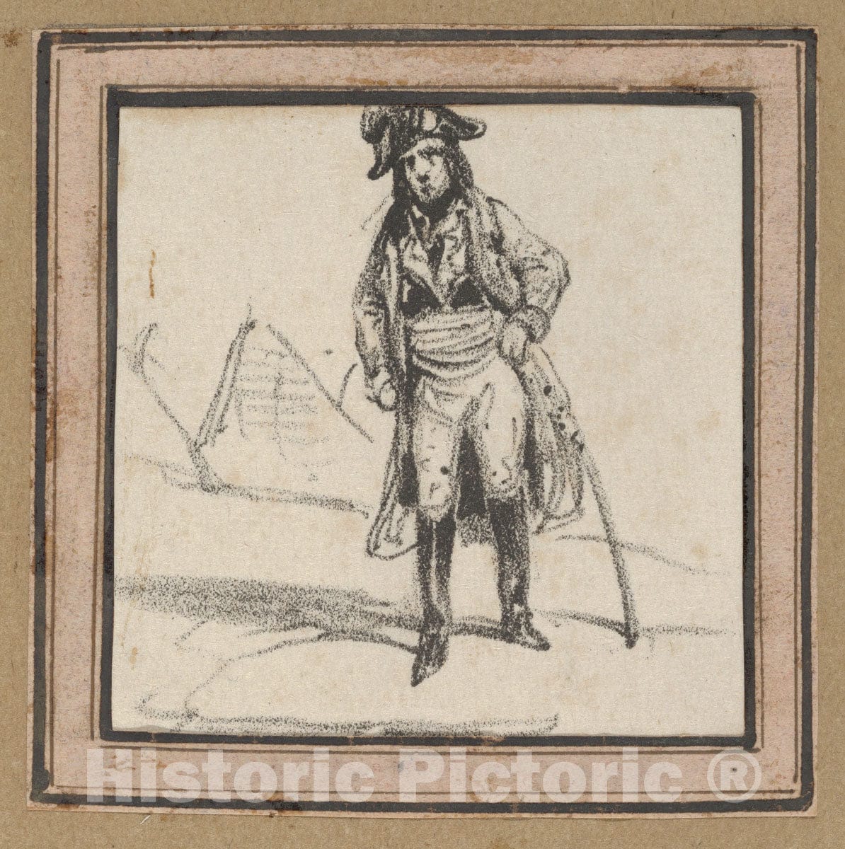 Art Print : Victor Adam - Soldier Leaning on his Sword : Vintage Wall Art