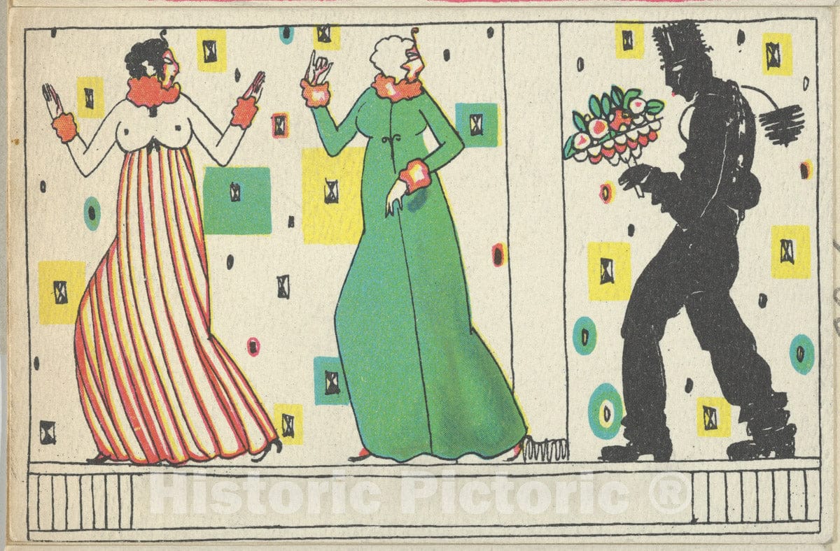 Art Print : Arnold Nechansky - New Year's Card : Vintage Wall Art