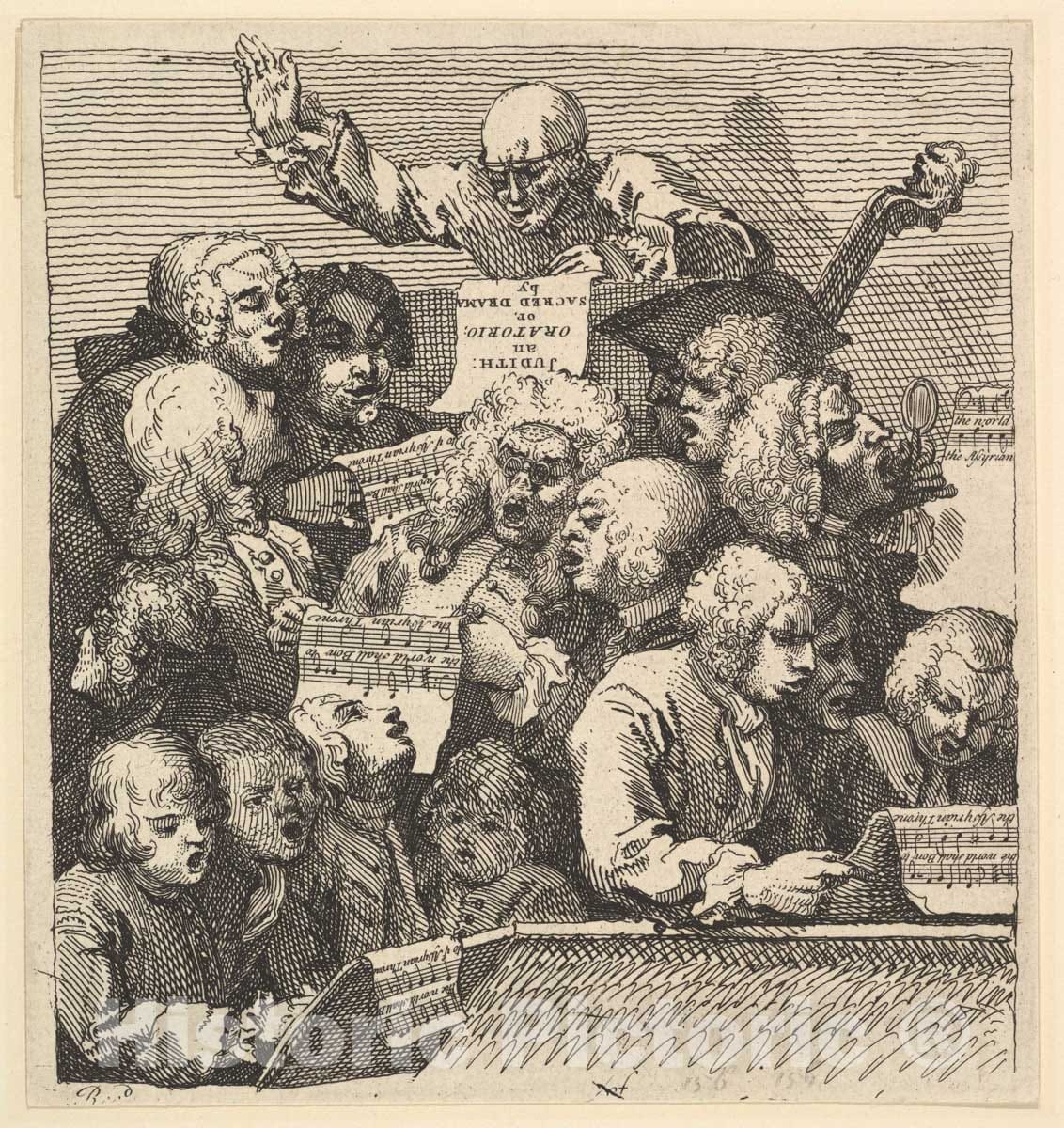 Art Print : William Hogarth - A Chorus of Singers, or The Oratorio : Vintage Wall Art