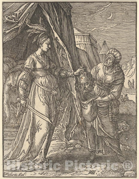 Art Print : Christoffel Van Sichem I - Judith, After Goltzius : Vintage Wall Art
