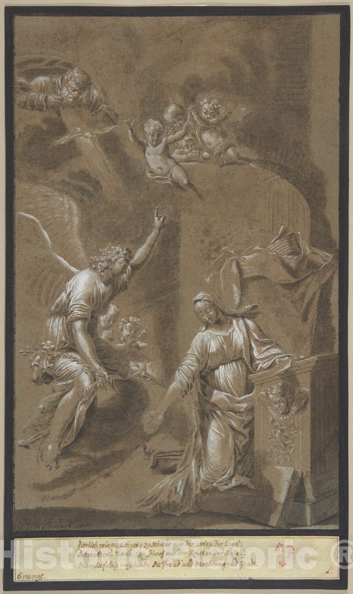 Art Print : Johann Jakob von Sandrart - The Annunciation : Vintage Wall Art