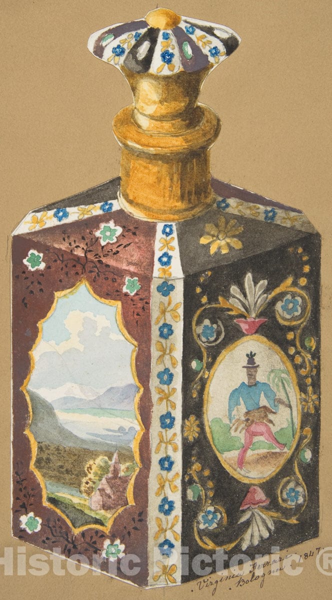 Art Print : Virginia Ferrari - Design for a Decanter : Vintage Wall Art