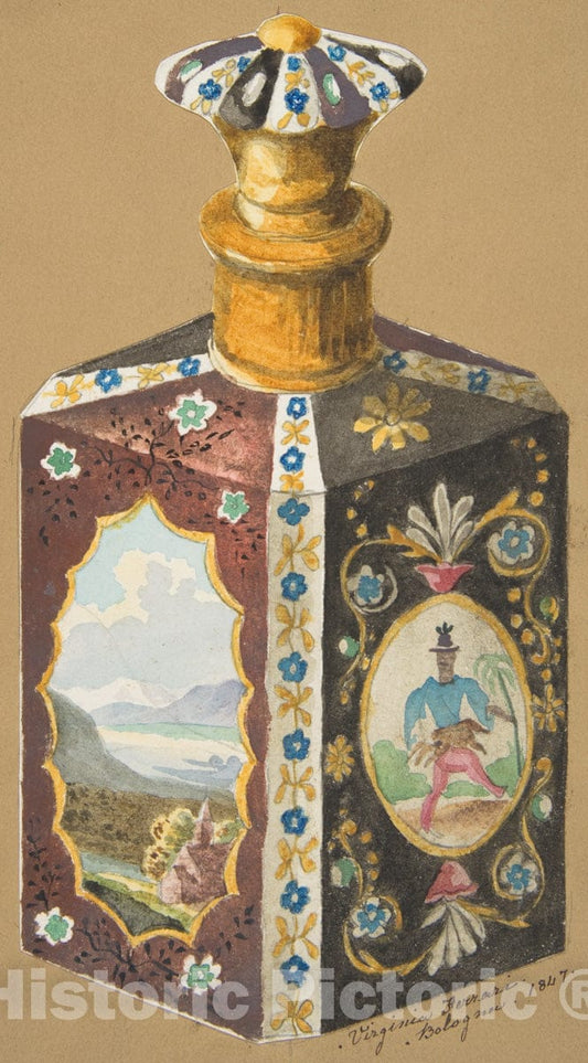 Art Print : Virginia Ferrari - Design for a Decanter : Vintage Wall Art