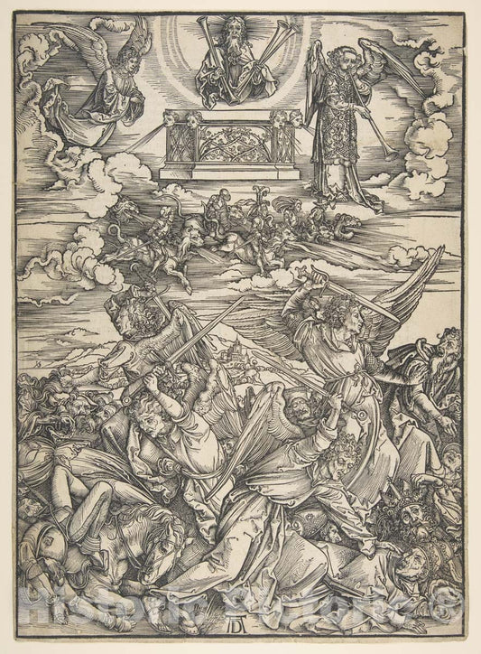 Art Print : Albrecht Dürer - Four Avenging Angels, from The Apocalypse Series : Vintage Wall Art