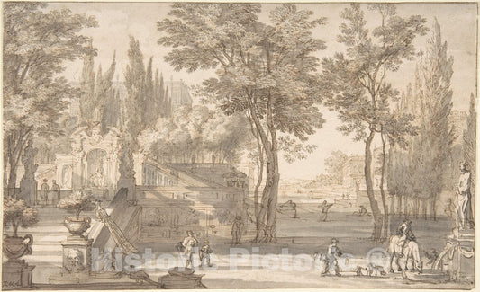 Art Print : Isaac de Moucheron - Classical Landscape : Vintage Wall Art