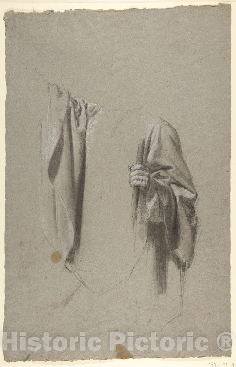Art Print : Drapery Study for Saint Remi - Artist: Isidore Pils - Created: 19th Century 1 : Vintage Wall Art