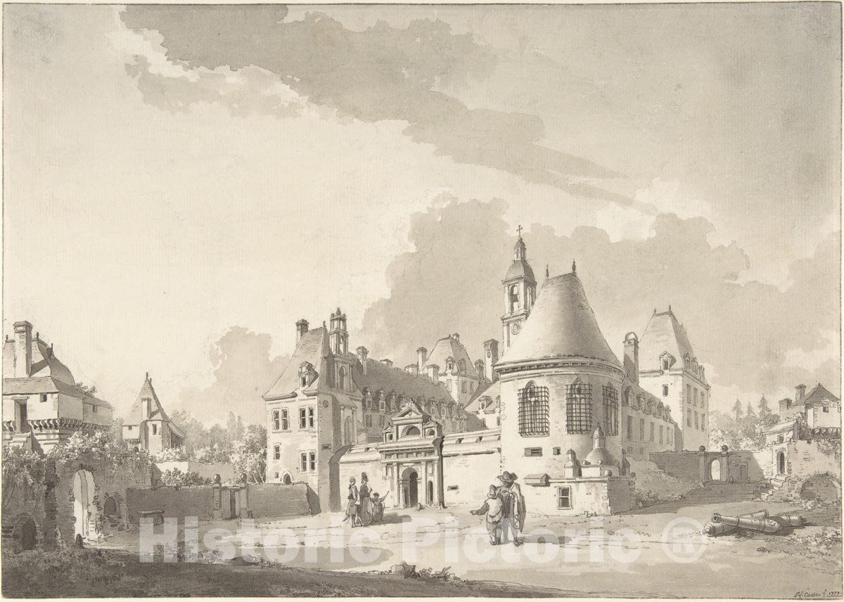 Art Print : Louis François Cassas - Le château de Kerjean : Vintage Wall Art