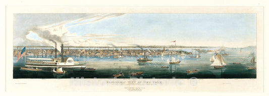 Art Print : James Fulton Pringle - Panoramic View of New York Taken from the North River : Vintage Wall Art
