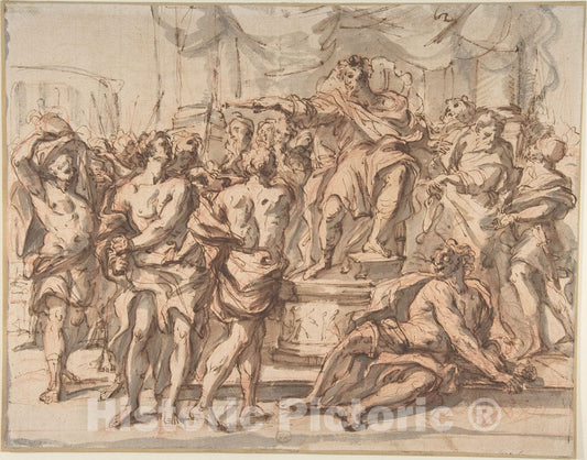 Art Print : French, 17th Century - Historical Scene : Vintage Wall Art