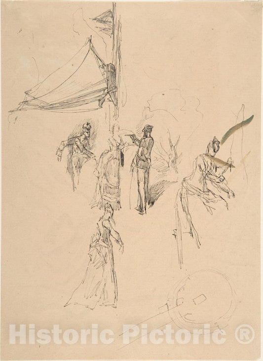 Art Print : Félicien Rops - Figure Study : Vintage Wall Art