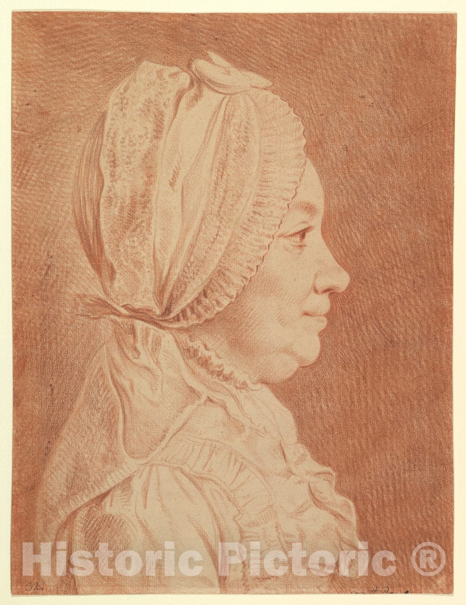 Art Print : Daniel Nikolaus Chodowiecki - Portrait of The Artist's Wife : Vintage Wall Art