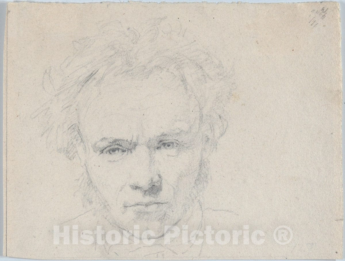 Art Print : Christen Købke - Portrait of The Sculptor Hermann Ernst Freund : Vintage Wall Art