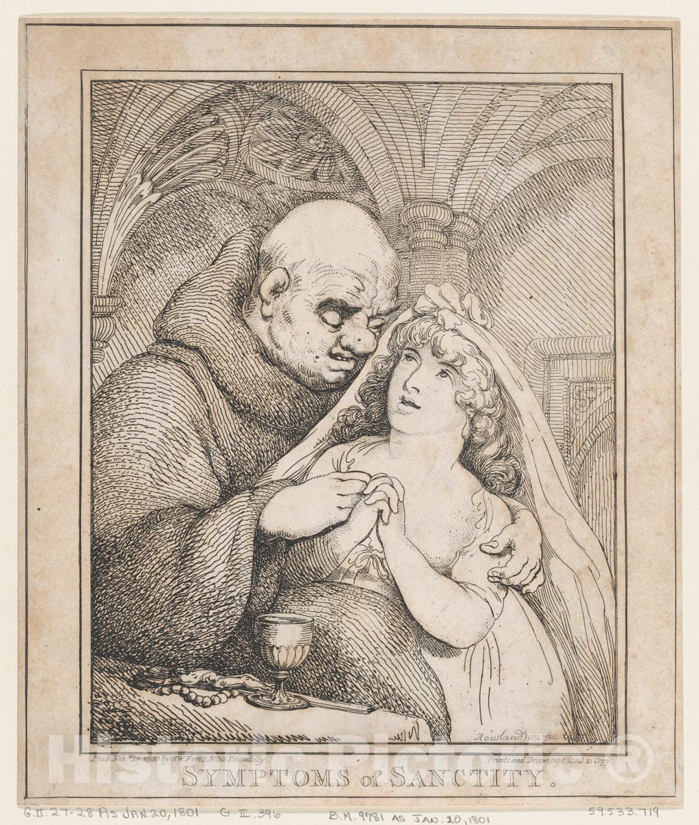 Art Print : Thomas Rowlandson - Symptoms of Sanctity : Vintage Wall Art