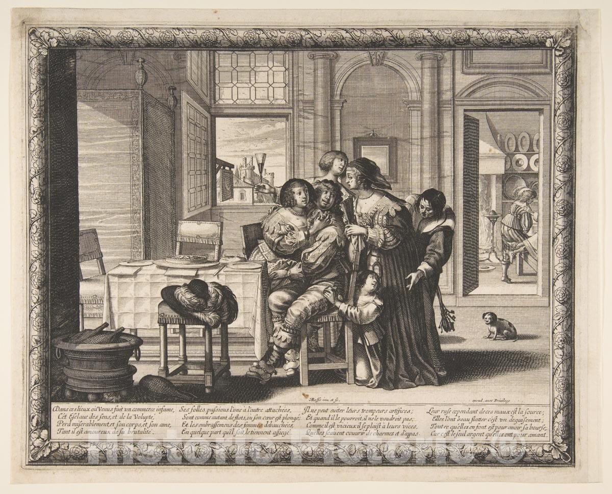 Art Print : Abraham Bosse - The Prodigal Son in a House of Ill Repute : Vintage Wall Art