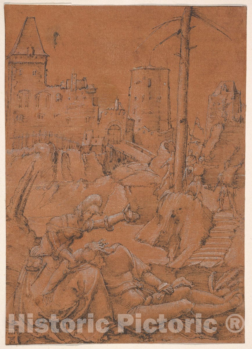 Art Print : Albrecht Altdorfer - Samson and Delilah : Vintage Wall Art