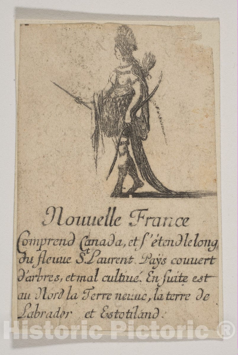 Art Print : Etched by Stefano Della Bella - Nouvelle France : Vintage Wall Art