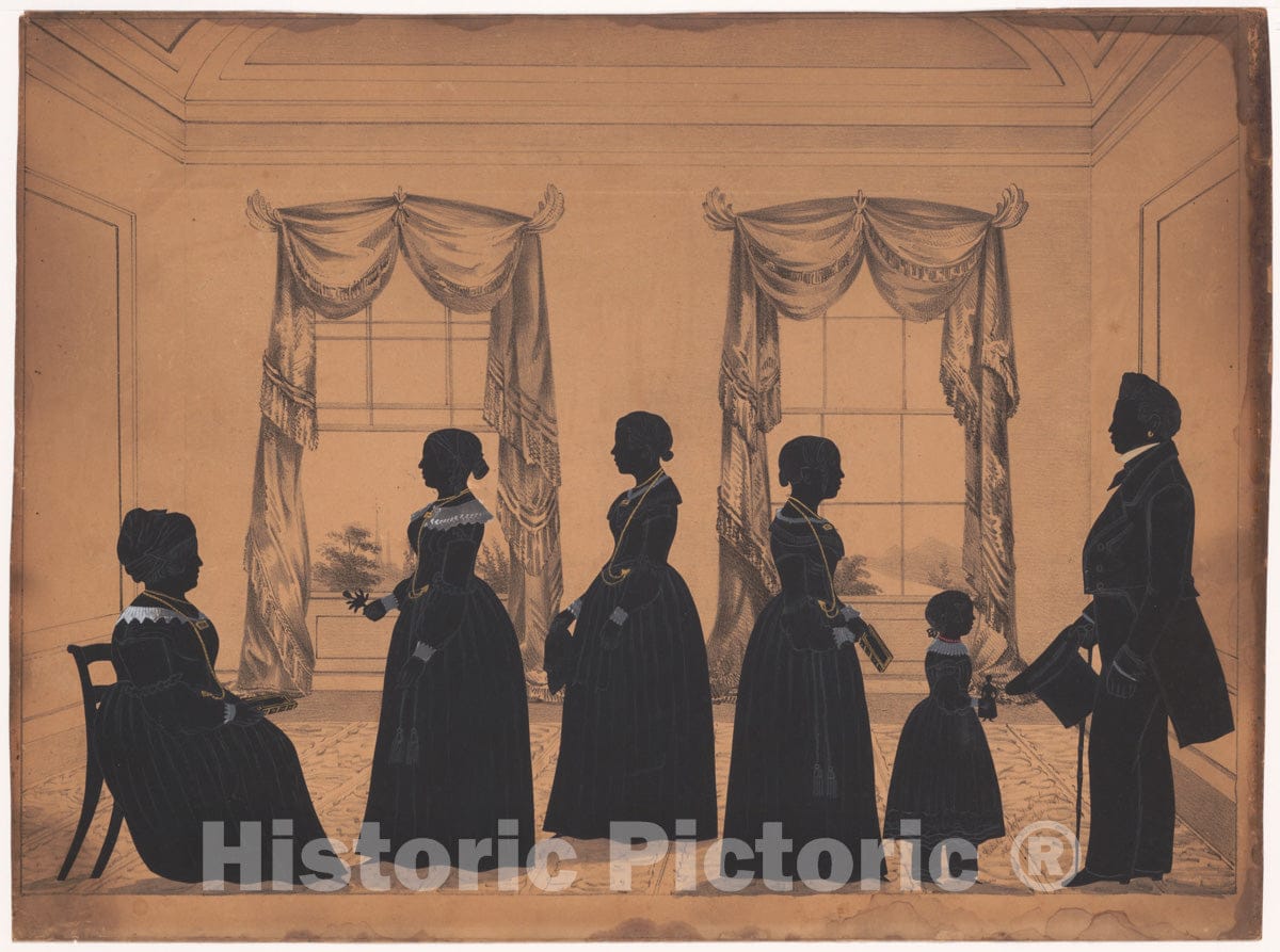 Art Print : Samuel Metford - Thomas Williams, The Town Crier of New Bedford with Wife and Daughter : Vintage Wall Art