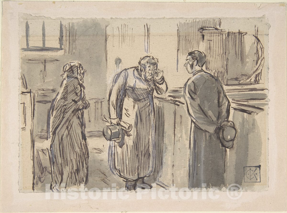 Art Print : Charles Samuel Keene - Drawing for Punch 1 : Vintage Wall Art