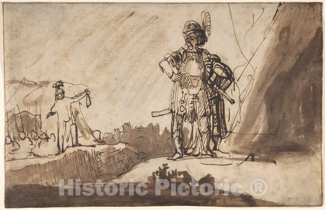 Art Print : Ferdinand BOL - David Showing Saul The Tip of His Coat : Vintage Wall Art