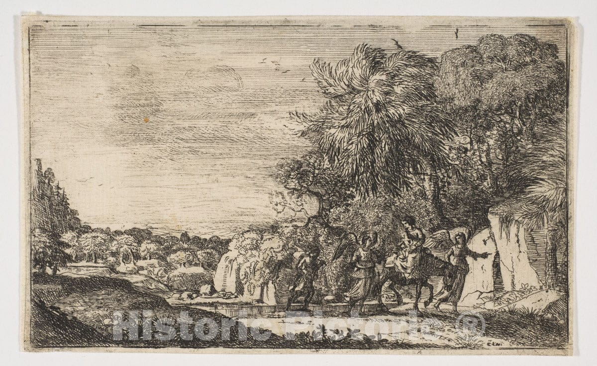 Art Print : Claude Lorrain (Claude Gellée) - The Flight into Egypt 2 : Vintage Wall Art